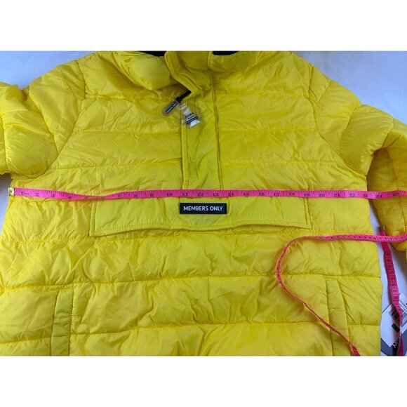 NWT Members Only Men's Popover Puffer Down Jacket Yellow Size Large - Picture 9 of 9